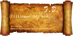 Tillinger Dávid névjegykártya